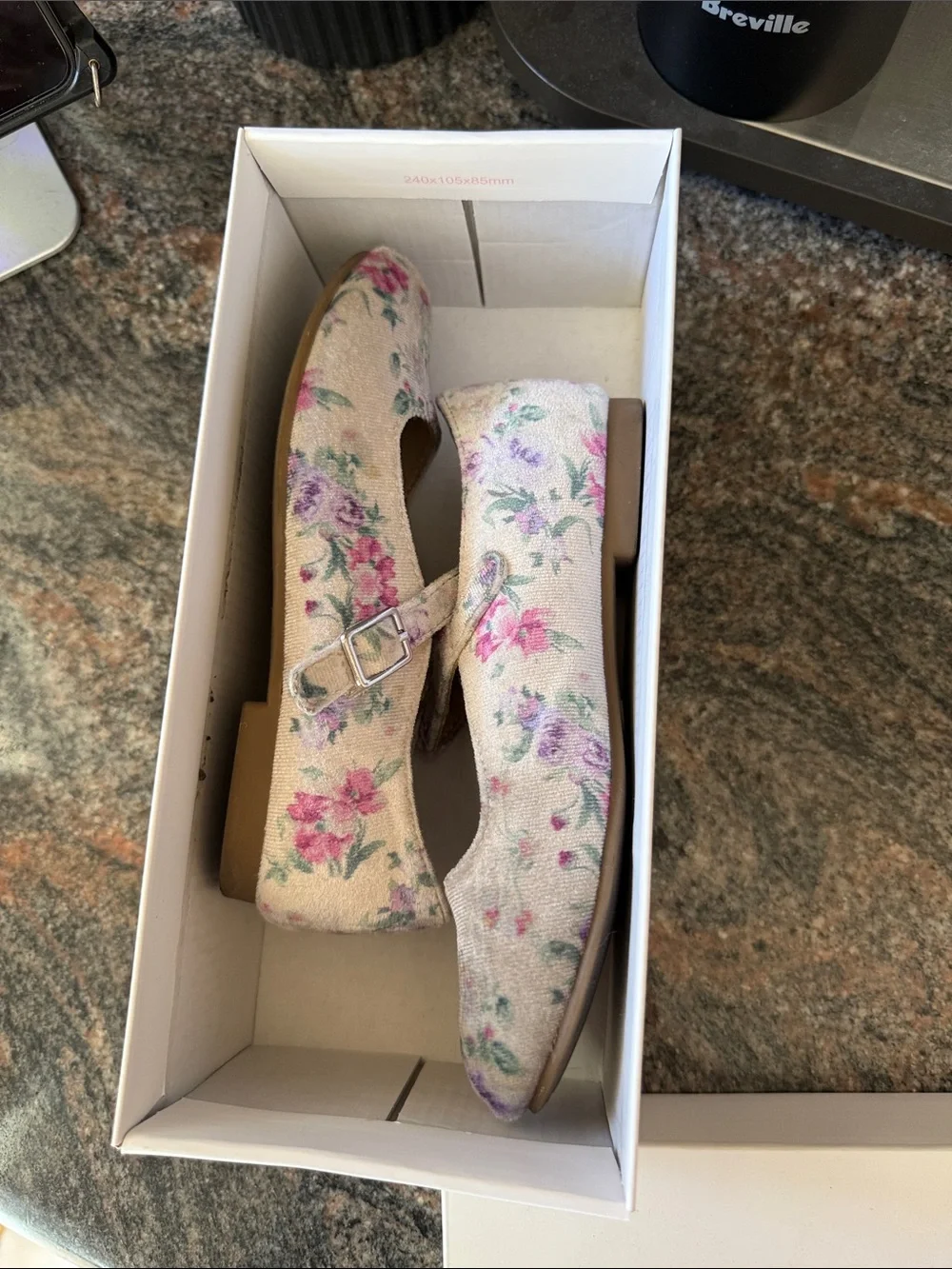 LoveShackFancy x GAP Floral Mary Jane Shoes in Beige and Pink